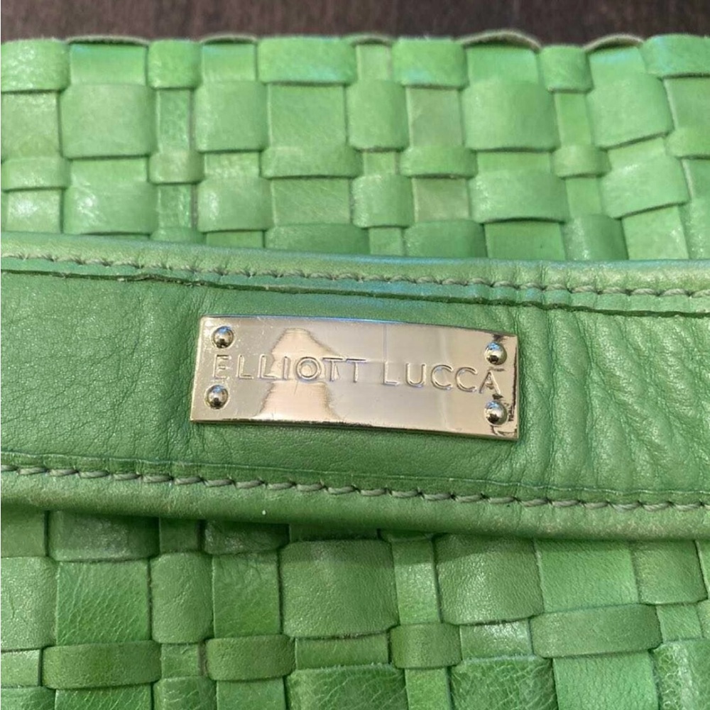 Elliott Lucca Vibrant Green Woven Shoulder Bag - Picture 3 of 4